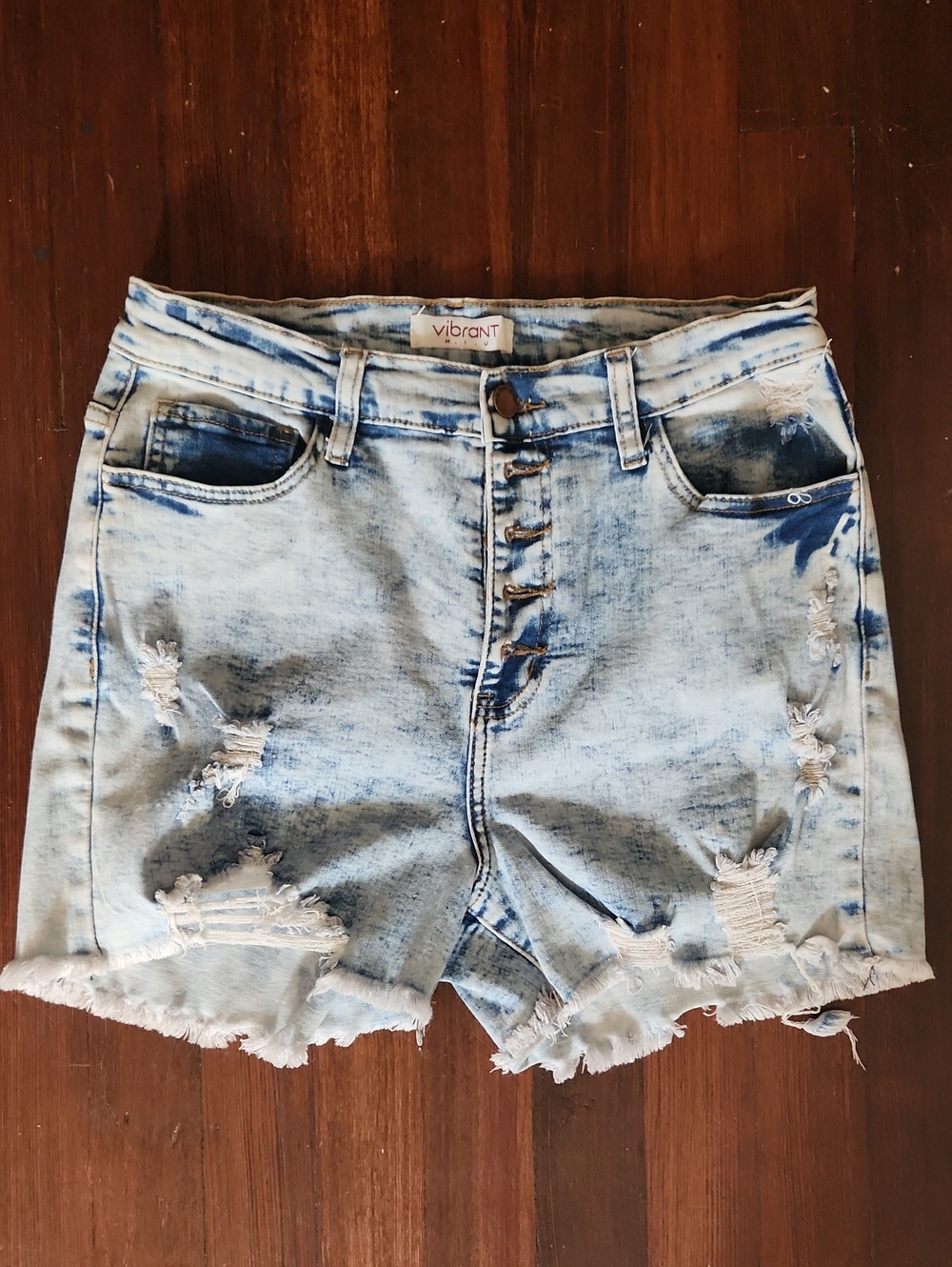 Vibrant Miu Distressed Jean Shorts
